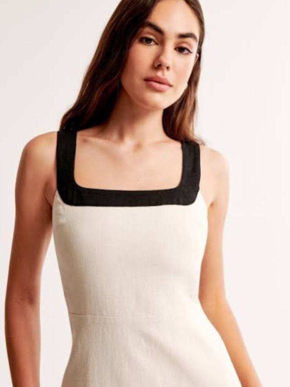 NWT The Workshop Linen-Blend Squareneck Column Mini Dress - Size Large